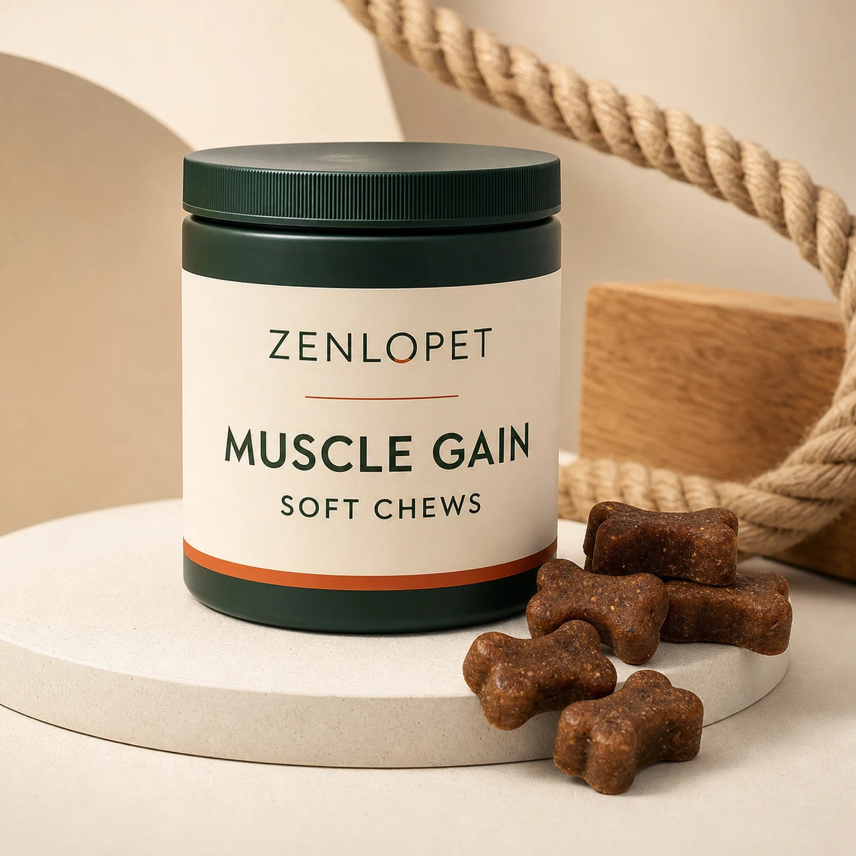 Muscle Gain Soft Chew OEM pet supplement concept